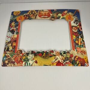 Vintage 1993 Nostalgic Christmas Decorations Screenies Computer Monitor Frame